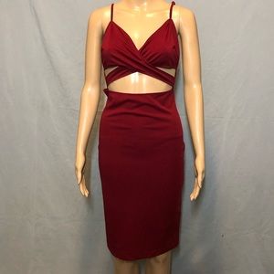 Burgundy Pencil Dress